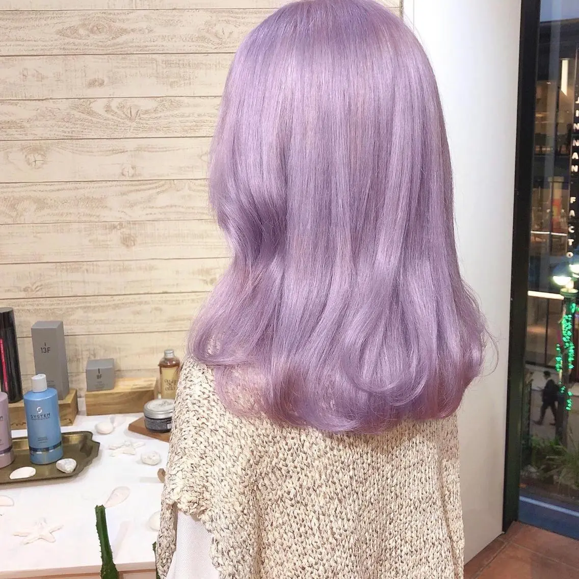 ミディアム カラー ブリーチ ケアブリーチ ラベンダーカラー ヘアカラー トリートメント 韓国ヘア/レイヤー カット SAKURAのヘアスタイル