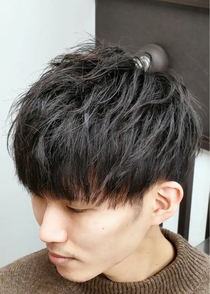メンズカット+ポイントパーマの写真