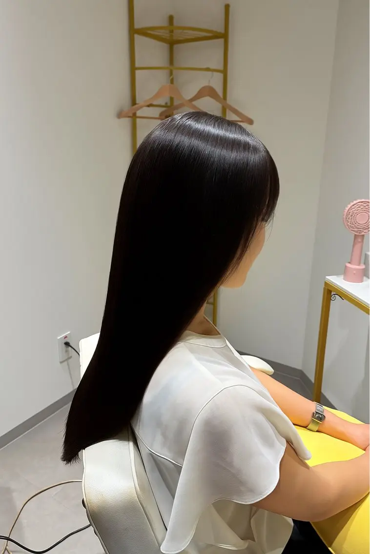 ロング ミストバング ボブ ハイライト 髪質改善 韓国風ヘア カット トリートメント 髪質改善/縮毛矯正/ 美髪/個室/ハラのヘアスタイル