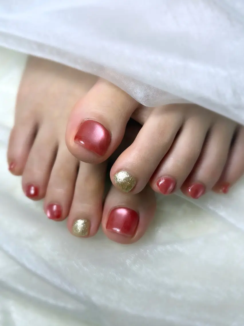 ネイル ワンカラーネイル フットネイル nailsalon Ecliaのネイルデザイン