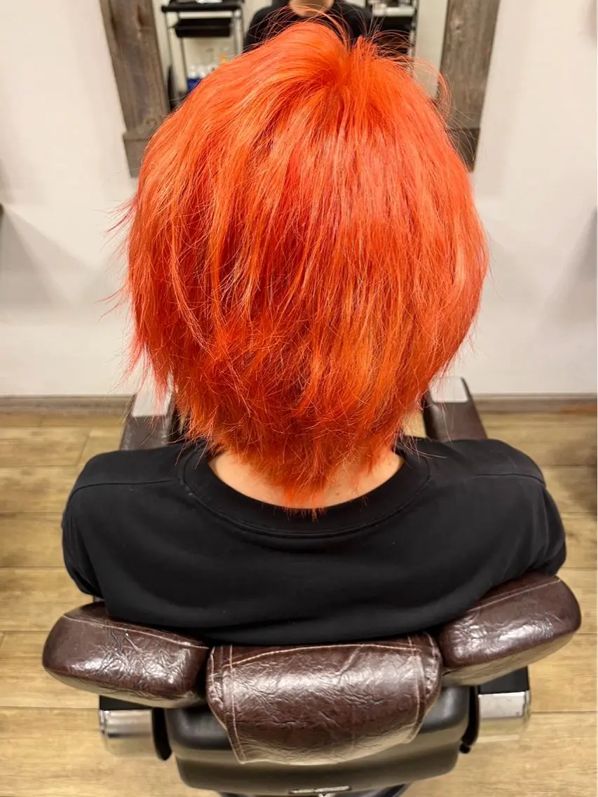 カラー ベージュカラー ブリーチ オレンジ ピンクカラー ピンクベージュ ヘアカラー 🍁ダブルカラー 🍁凌平のヘアスタイル