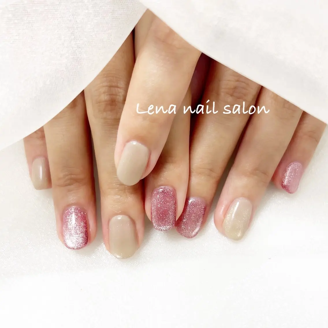 ネイル フラッシュネイル フラッシュマグ マグネットネイル ワンカラーネイル ハンドネイル 自爪育成ネイルケア Lena  nailのネイルデザイン