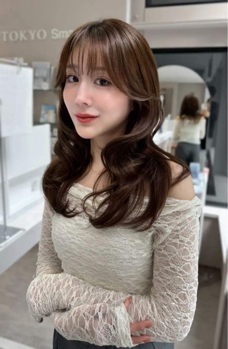 セミロング カラー カット ヘアカラー トリートメント 銀座/レイヤー 顔周りカット溝手優太のヘアスタイル