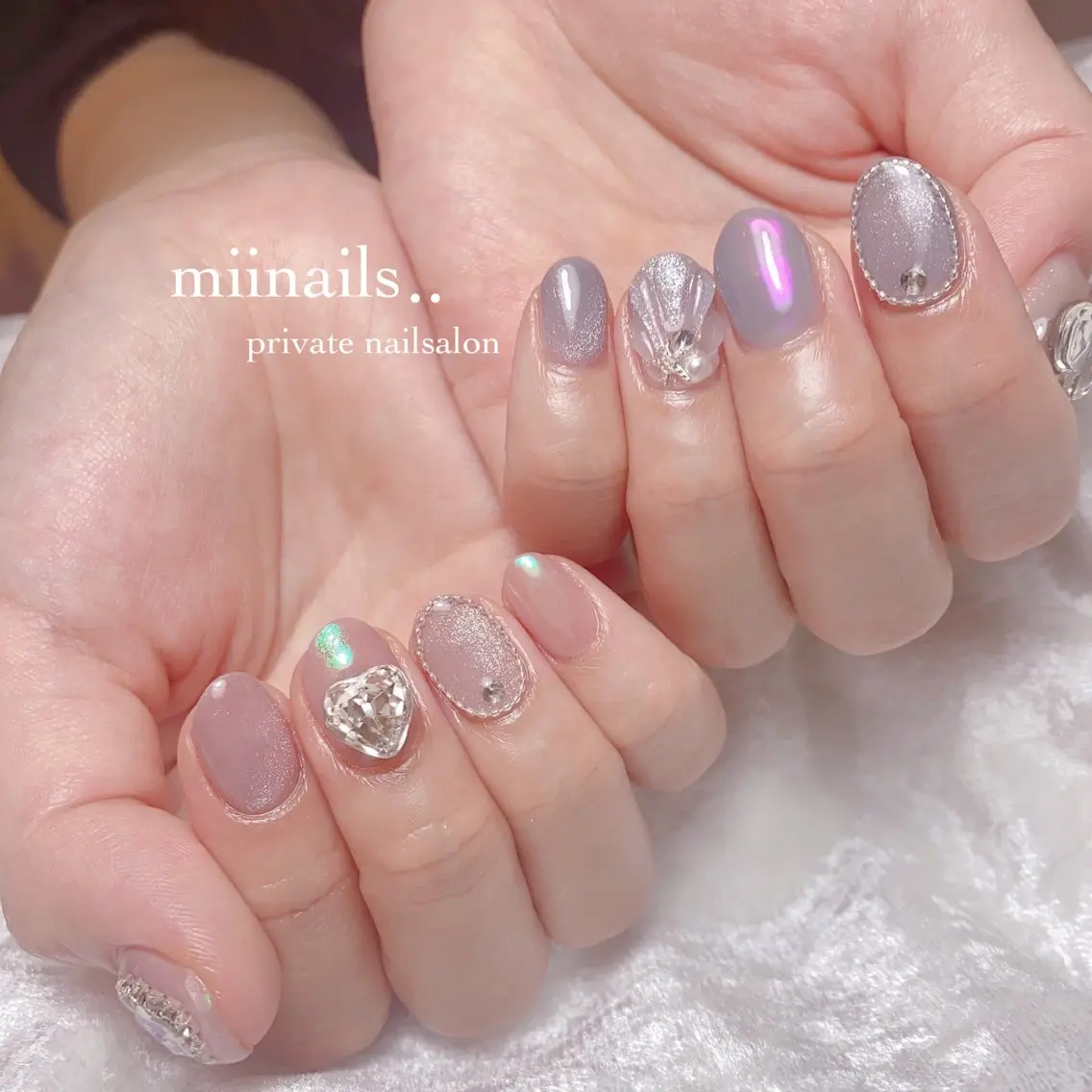 ネイル フレンチネイル 韓国ネイル ワンホンネイル ハンドネイル nailsalon miinailsのネイルデザイン