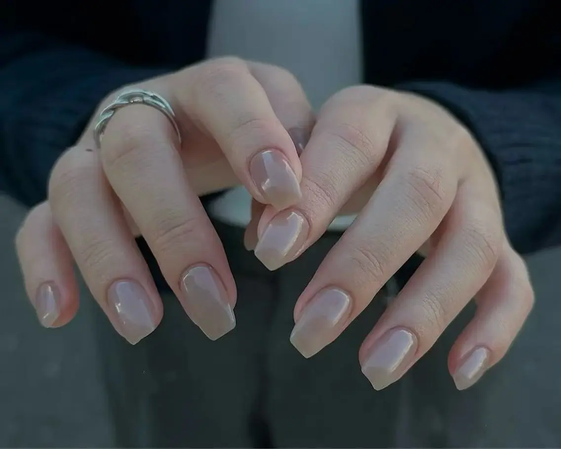 ネイル フラワーネイル フレンチネイル ジェルネイル ガラスフレンチ ハート ハンドネイル BabyYouMi nailのネイルデザイン
