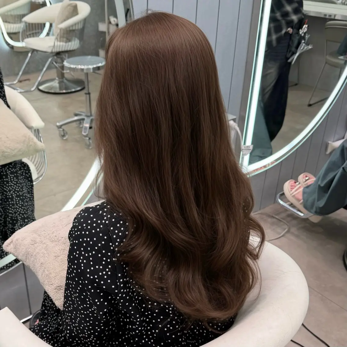 セミロング カラー ヘアアレンジ ヘアカラー トリートメント ブリーチなしW🎀 髪質改善／はのんのヘアスタイル
