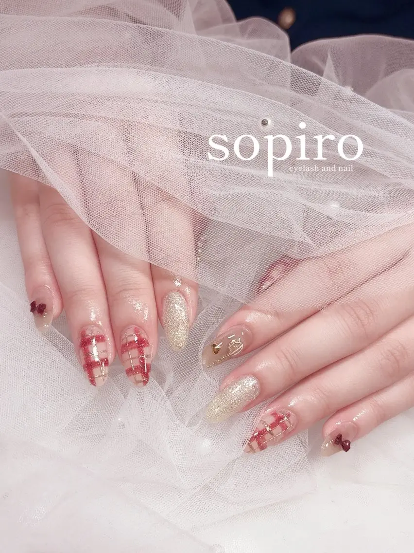 ネイル アートネイル 持ち込み 冬ネイル クリスマス ハンドネイル sopiro miharuのネイルデザイン