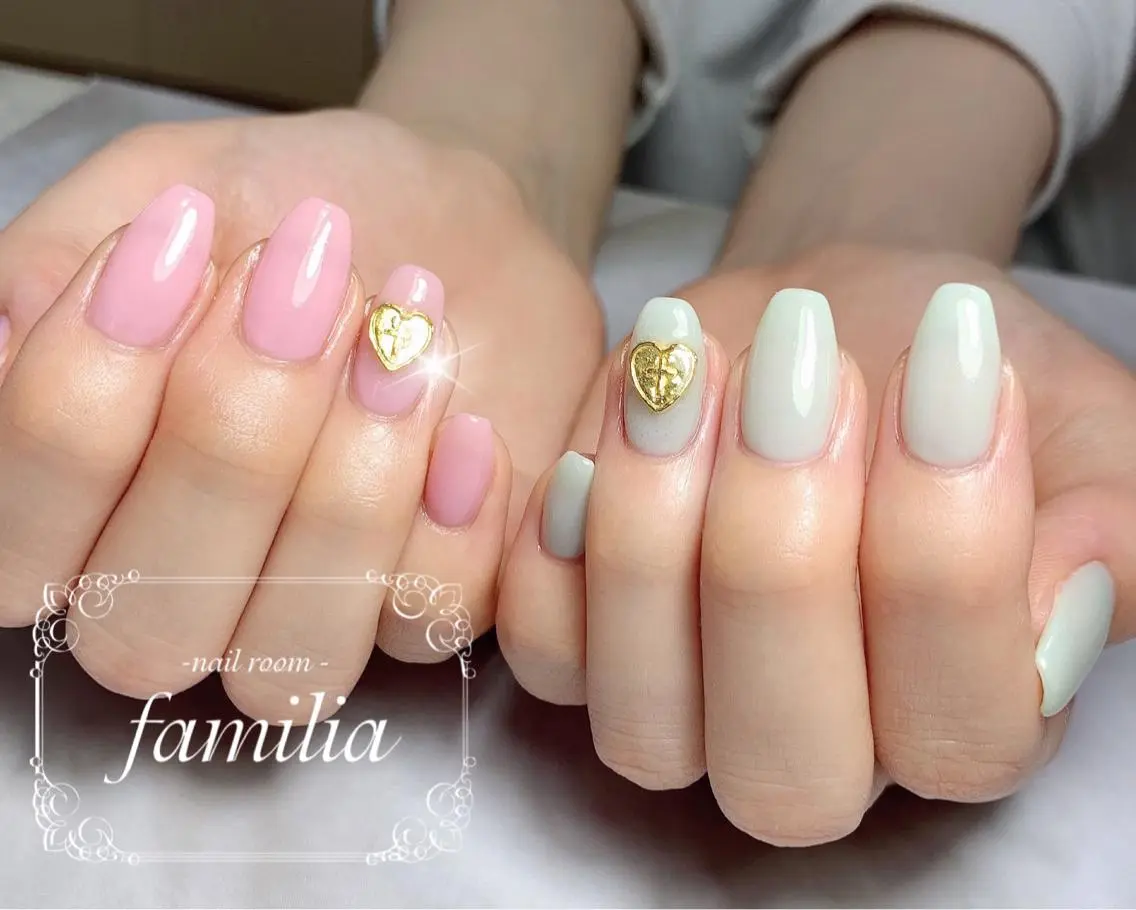 ネイル ハート ハンドネイル -nailroom- familiaのネイルデザイン