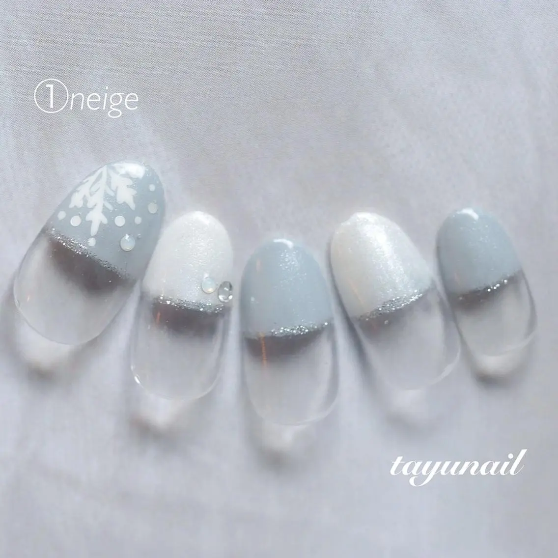 ネイル アートネイル ブルー フットネイル フレンチネイル ジェルネイル ネイルサロン 【たゆnail】のネイルデザイン
