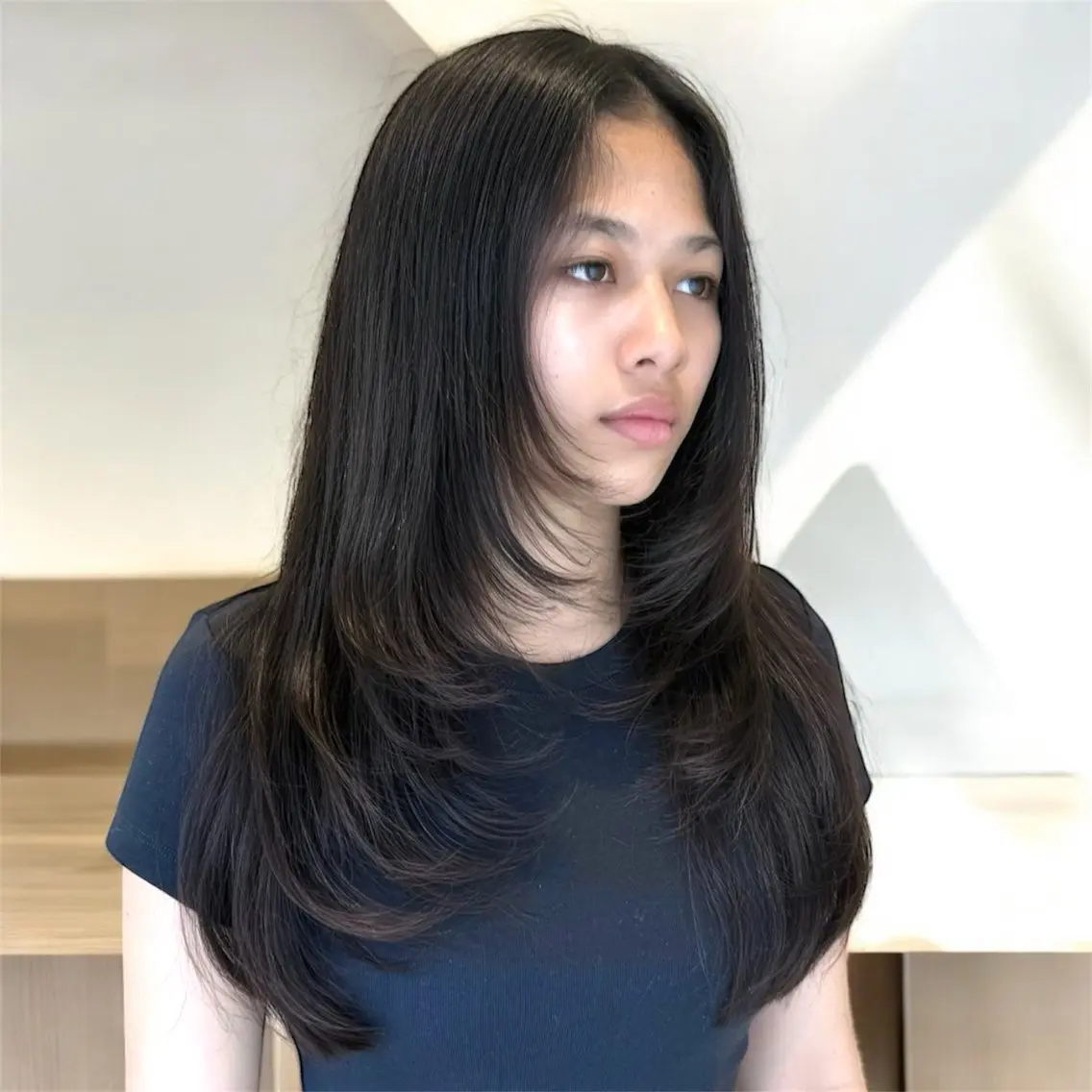 ロング ヘアアレンジ カット トリートメント ヘアセット 韓国ヘア/レイヤー 顔周りカット/ユキナのヘアスタイル