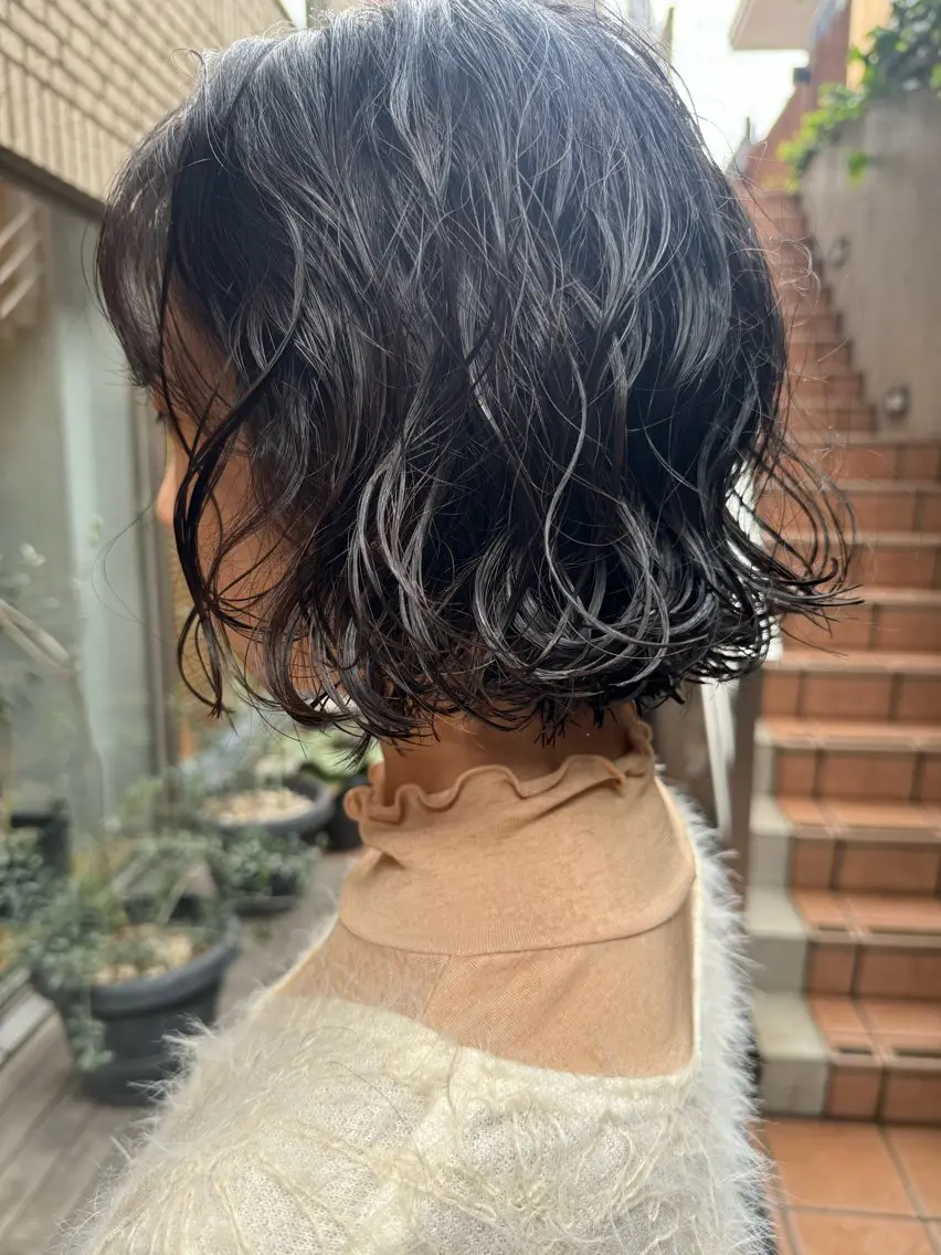ショート パーマ カット パーマ トリートメント ボブ/ショート 吉田竣のヘアスタイル