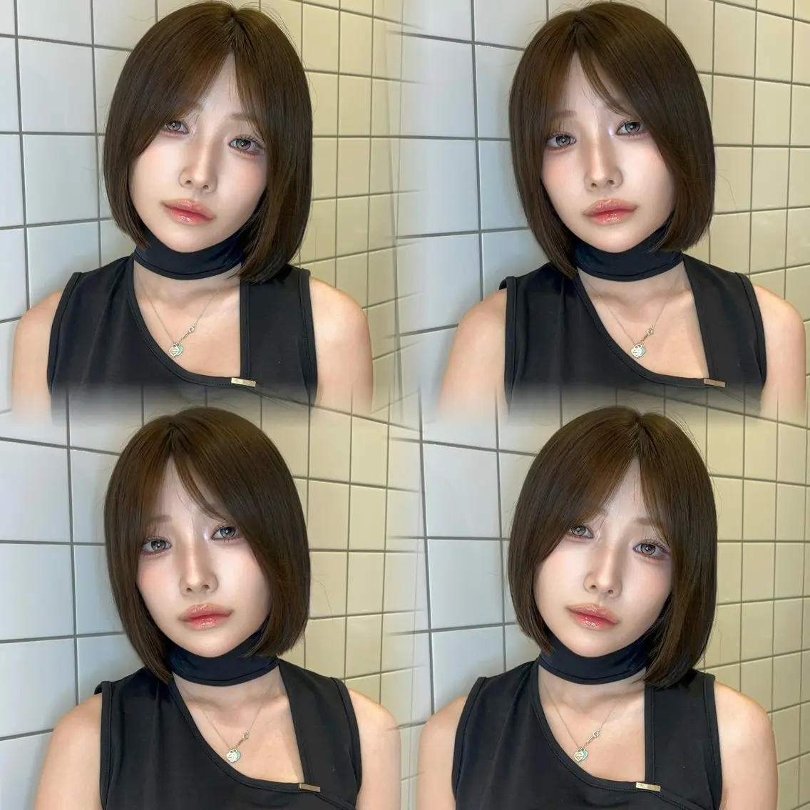 ミディアム カラー ヘアアレンジ ベージュカラー 透明感カラー ボブ 韓国風ヘア ワンホンヘア カット ヘアカラー トリートメント 韓国ヘア/ロー レイヤー/Rumiのヘアスタイル