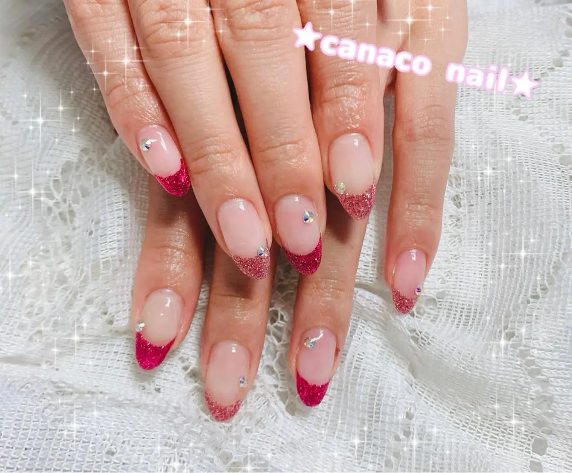 ネイル アートネイル フレンチネイル ジェルネイル パラジェル ピンク ハンドネイル ハンドケア ベテランネイル cnc nailのネイルデザイン