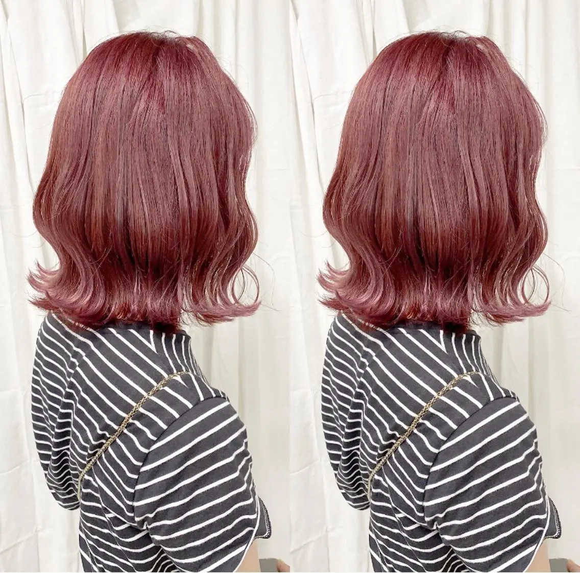 ミディアム カラー ピンクカラー Amelie yunのヘアスタイル