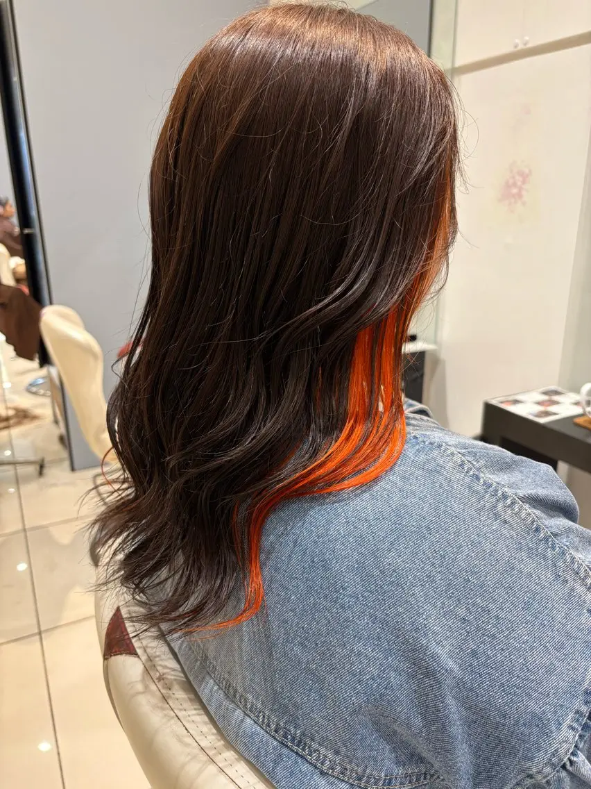 カラー オレンジ 渡辺 広輝のヘアスタイル