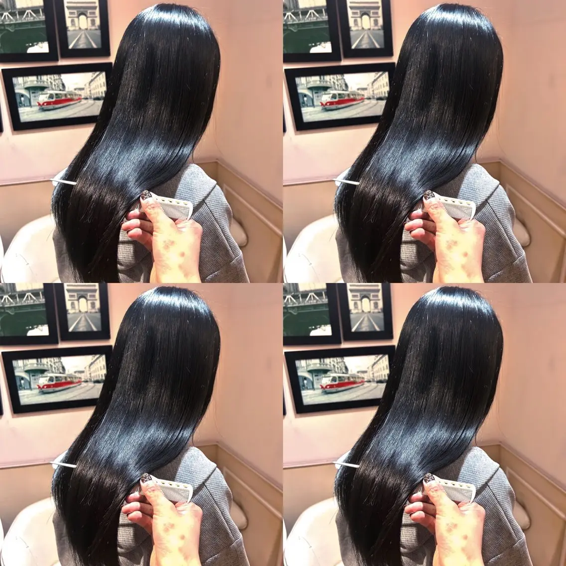 ロング カラー 黒髪 ブルーカラー ブルーブラック 髪質改善 韓国風ヘア カット ヘアカラー トリートメント 店長✨髪質改善✖️ 透明感カラー／純大のヘアスタイル