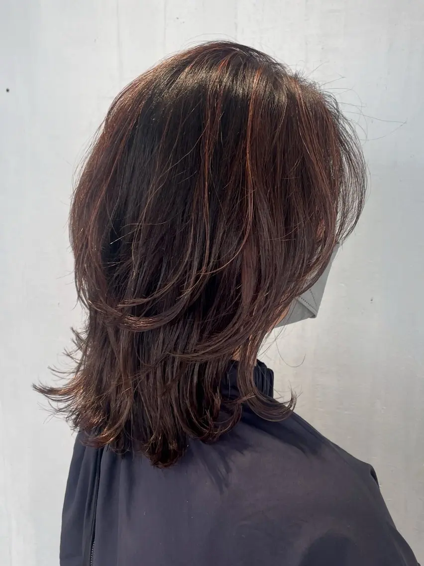 セミロング カラー ベージュカラー ハイライトカラー ハイライト ヘアカラー トリートメント matka白髪ぼかし 大人ヘア/KEIKOのヘアスタイル
