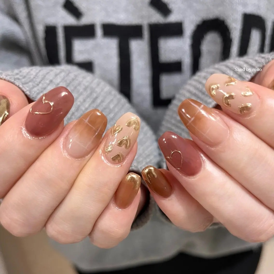 ネイル バレンタイン ハンドネイル 中川 ほののネイルデザイン