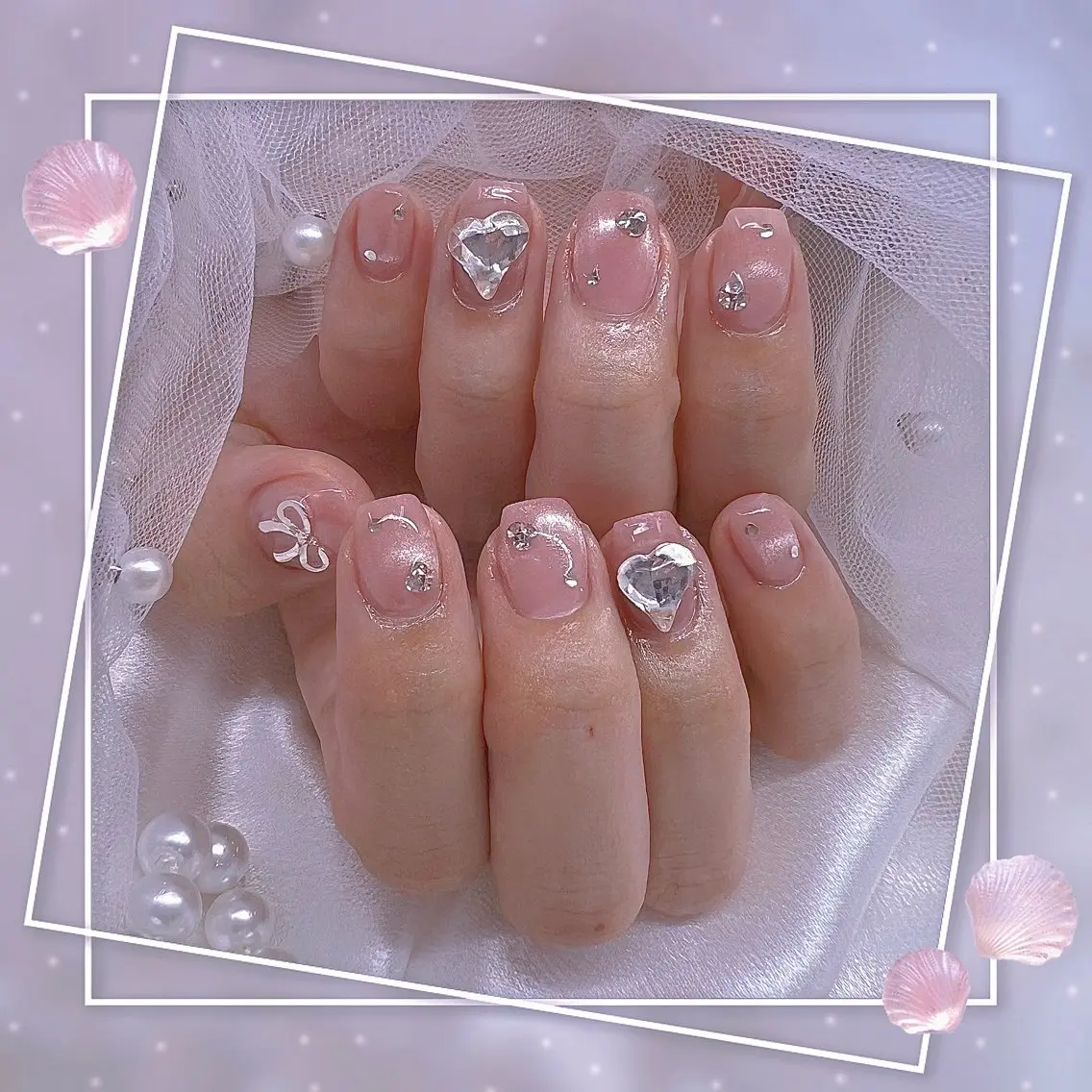 ネイル チークネイル フレンチネイル グラデーション マグネットネイル マグネットフレンチ ハンドネイル Chill Nailsalonのネイルデザイン