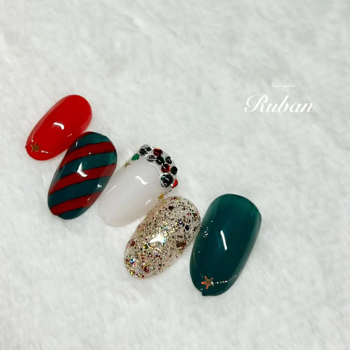 ネイル 冬ネイル クリスマス Nail salon Rubanのネイルデザイン