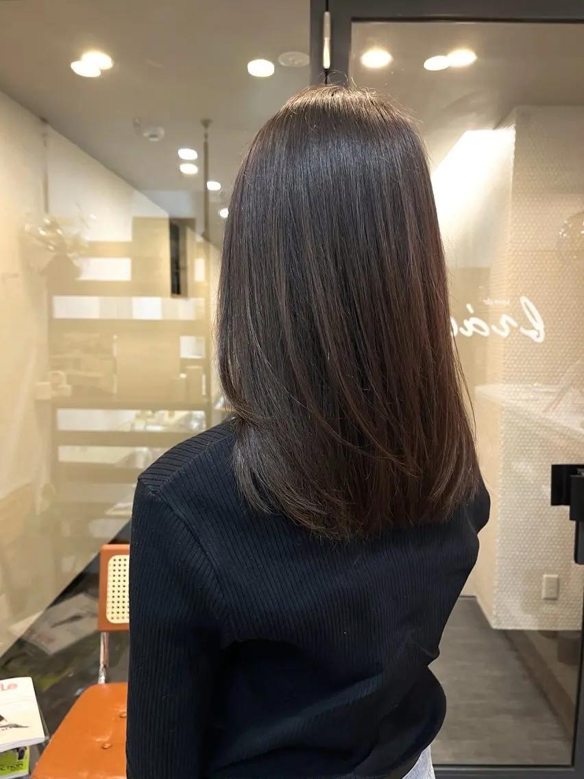 ミディアム カラー ミディアムパーマ ベージュカラー ブリーチ 透明感カラー ダブルカラー ヘアカラー 髪質改善/レイヤー/ ボブ/磯野史歩のヘアスタイル