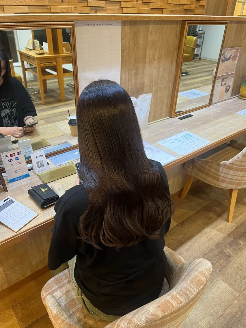 ロング カラー ラベンダーカラー 髪質改善 トリートメント 宮本 楓のヘアスタイル