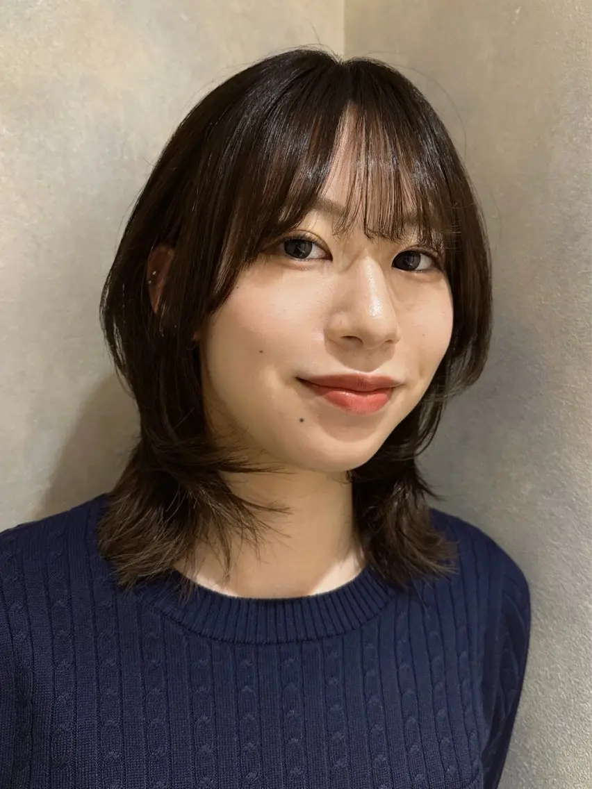 ミディアム 韓国レイヤー 🎀ダブルカラーのヘアスタイル