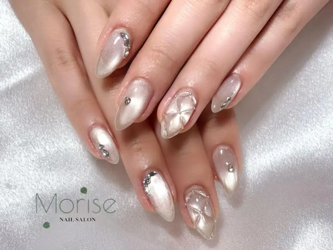 ネイル 持ち込み ハンドネイル ハンドケア MoriseNail Jr研修💜イシダのネイルデザイン