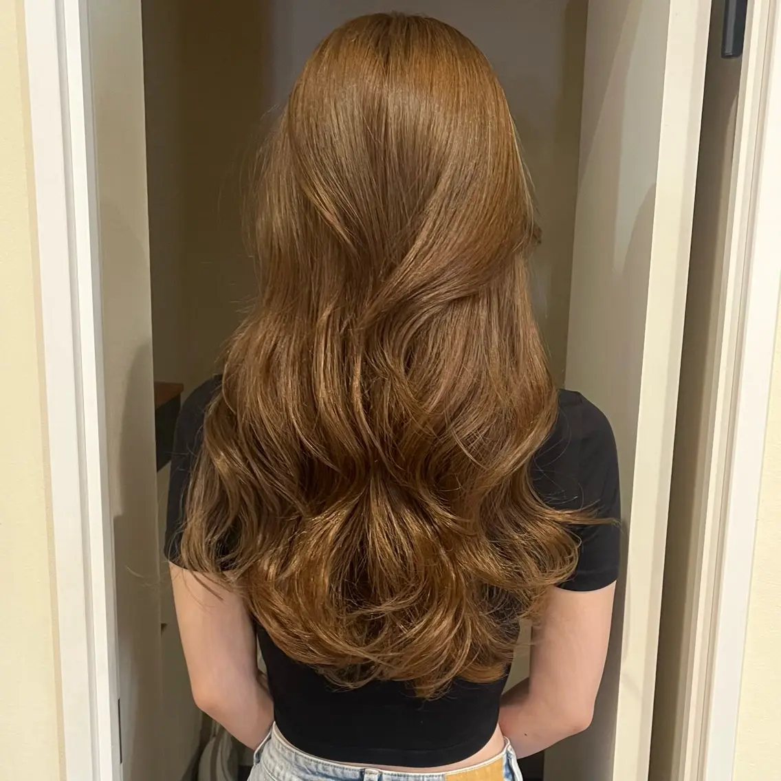 ロング ブリーチなしWカラー /レイヤーカット大阪のヘアスタイル