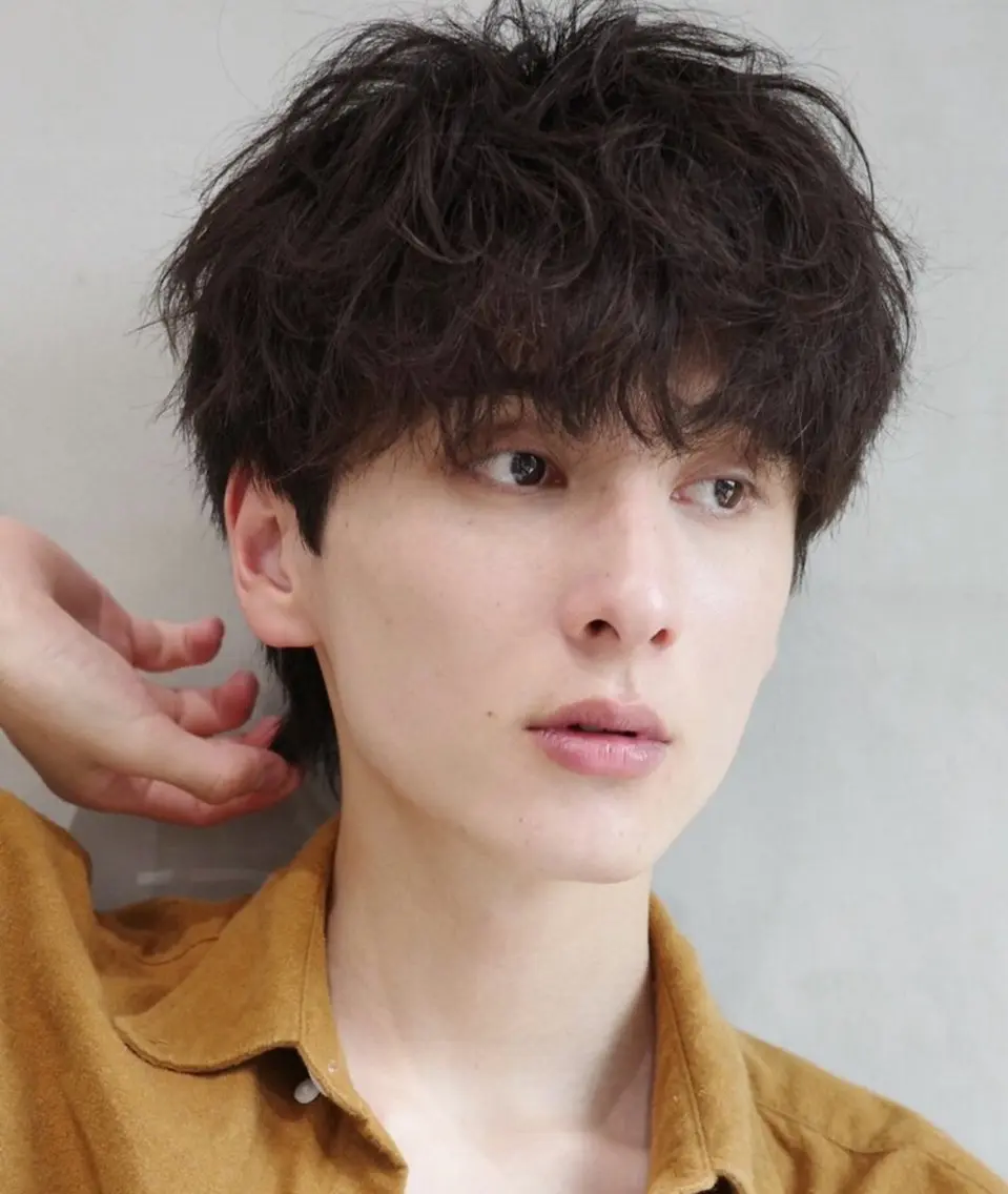 ショート カラー パーマ メンズ キッズ メンズパーマ シャドーパーマ 栄💗スパイキー⚡️ ｜パーマ｜haruのヘアスタイル
