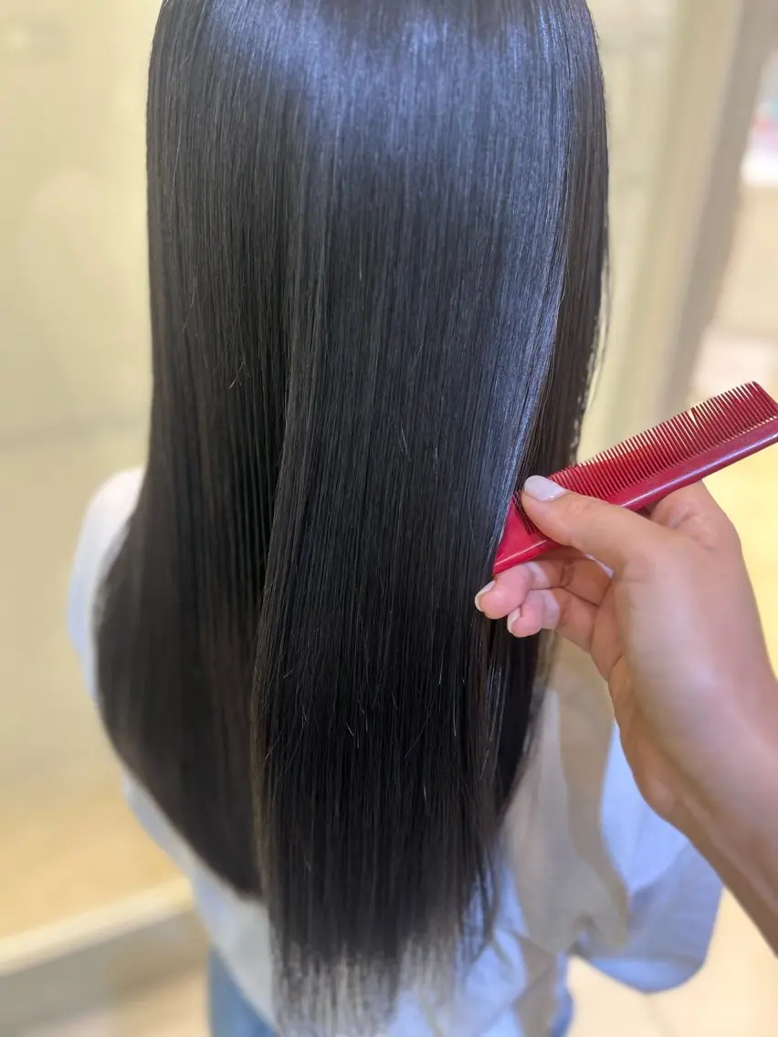 ロング パーマ カット 縮毛矯正 トリートメント 縮毛矯正/髪質改善/ 艶髪ササキナツミのヘアスタイル