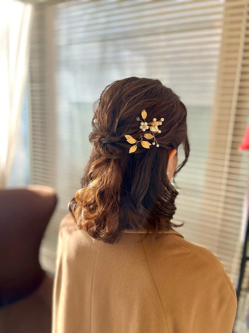 ヘアアレンジ ハーフアップ 似合わせヘアメイク 💐オダギリチアキのヘアスタイル