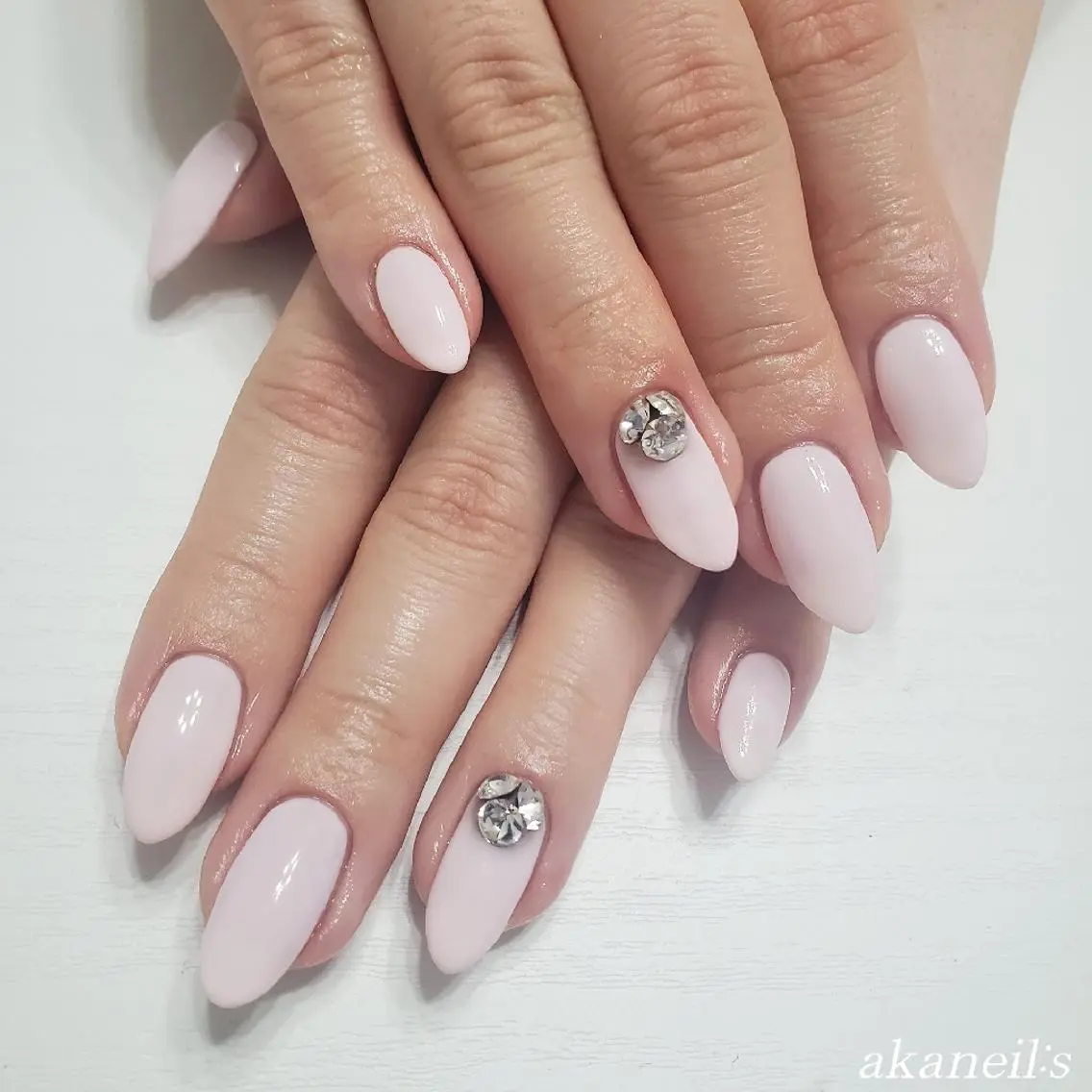 ネイル ピンク ストーンネイル 【akaneils】 アカネのネイルデザイン