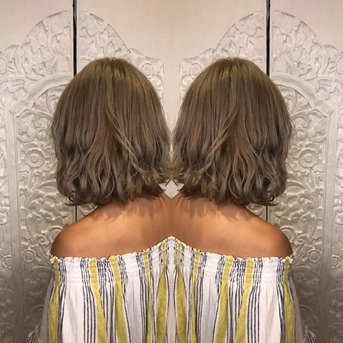 ミディアム カット ヘアカラー Y Uのヘアスタイル