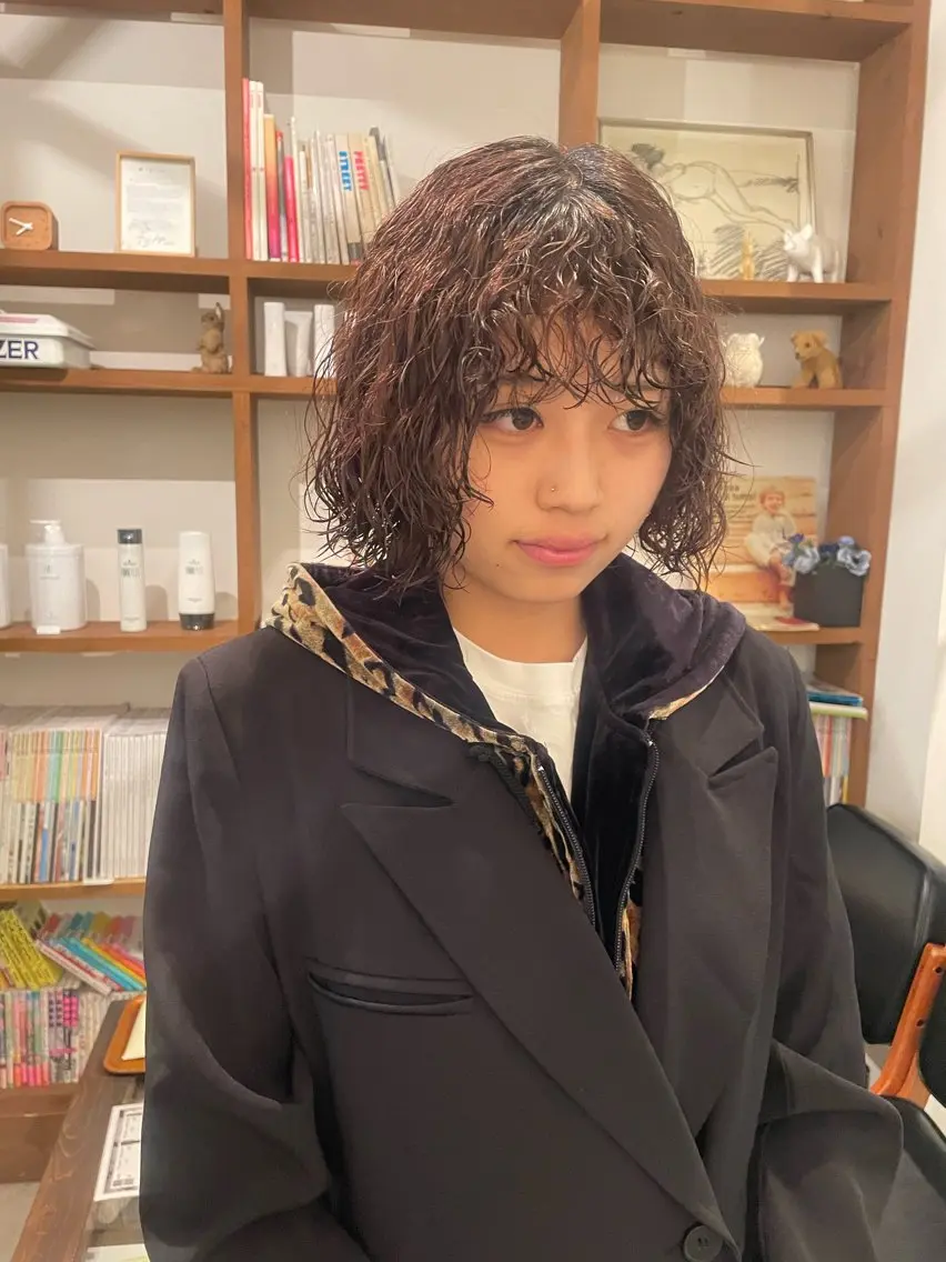 パーマ プードルパーマ カットモデル募集 西川二葉のヘアスタイル