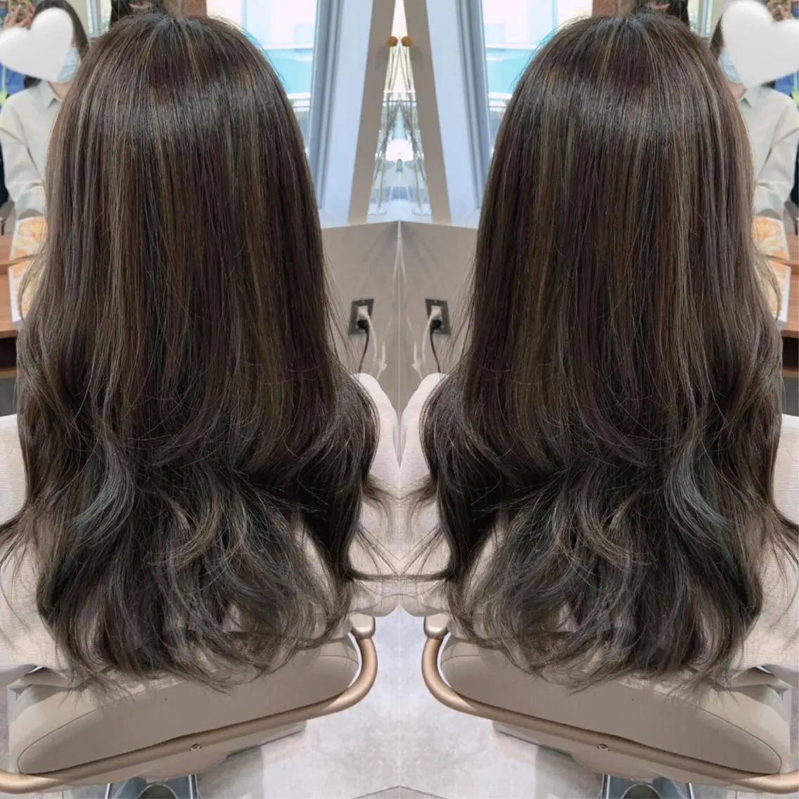 ロング カラー ヘアアレンジ ブリーチ ハイライトカラー ハイライト 韓国hair🦋 Nanaのヘアスタイル