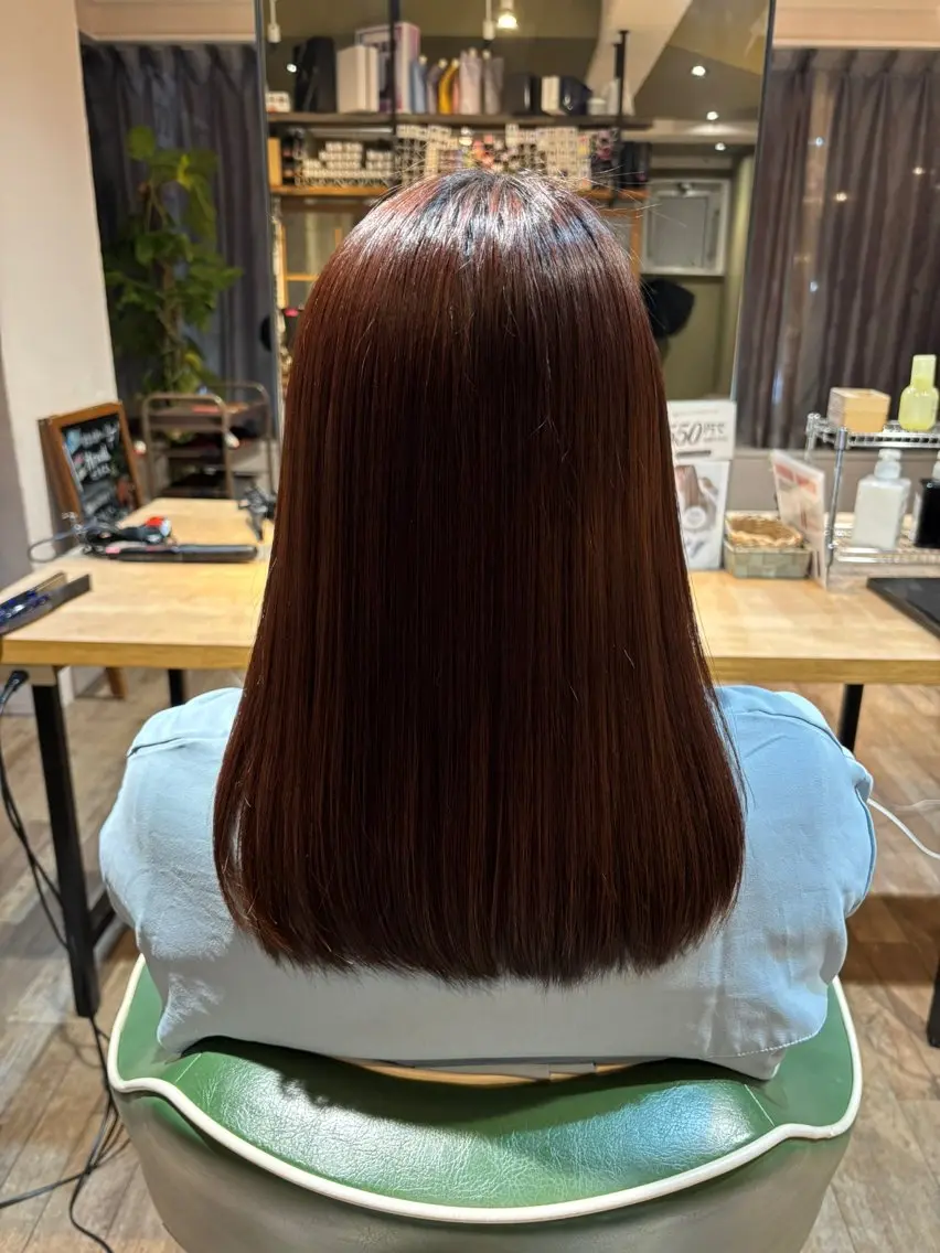 ミディアム 縮毛矯正 渡邊 陽大のヘアスタイル