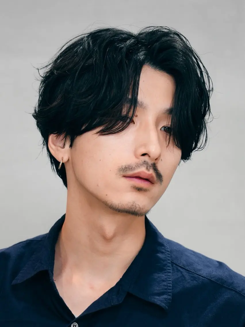 セミロング パーマ メンズ 井上  輝香 elima 武蔵小杉のヘアスタイル