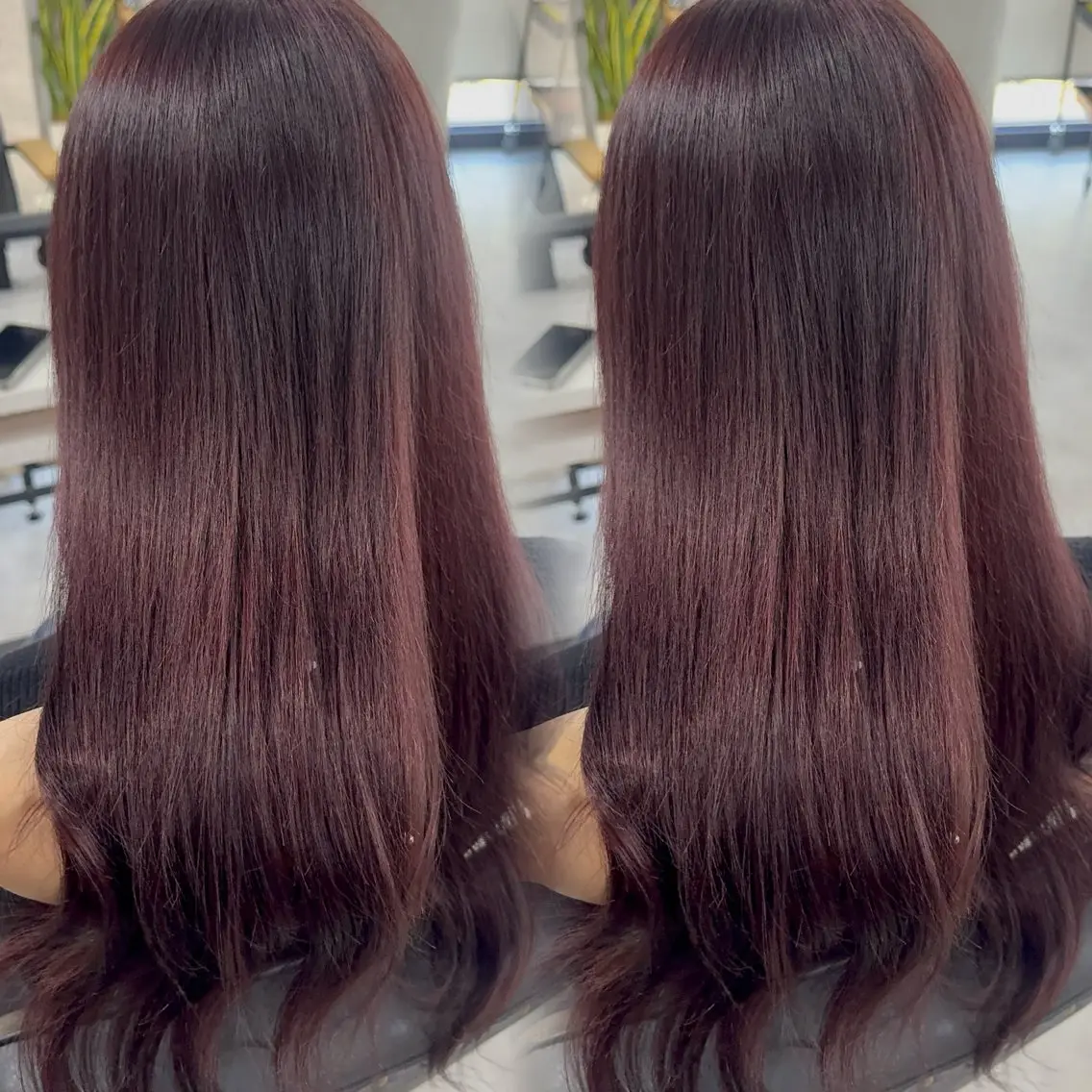 ロング カラー アッシュ アッシュブラウン ベージュカラー 黒髪 ブリーチ 赤み無し柔らかカラー 【梅田】madokaのヘアスタイル