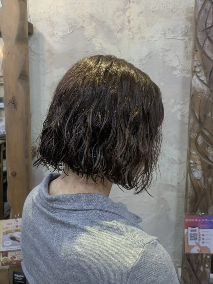ミディアム パーマ カット パーマ ボブパーマ/メンズ カワカミサトミ🐨のヘアスタイル