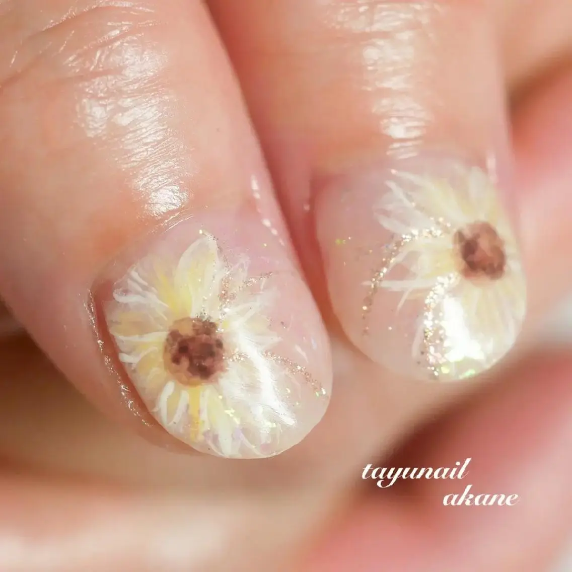 ネイル アートネイル ブルー フレンチネイル ジェルネイル パラジェル ネイルサロン 【たゆnail】のネイルデザイン