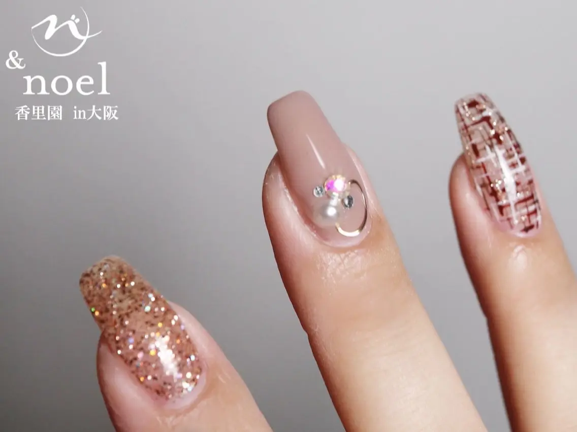 ネイル ボルドー ツイードネイル ハンドネイル Nailsalon ＆Noelのネイルデザイン