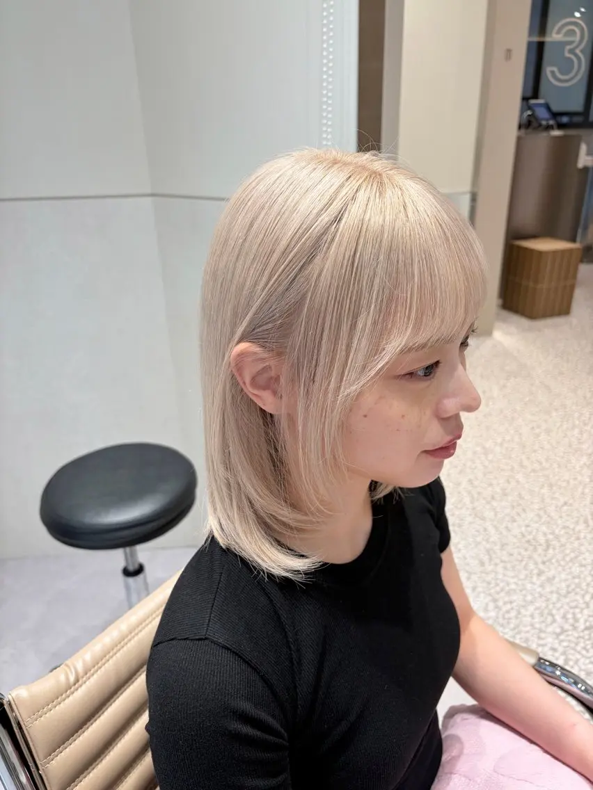 ミディアム カラー ヘアアレンジ カット ヘアカラー トリートメント 韓国風/艶カラー/ 新宿/山本史奈🎀のヘアスタイル