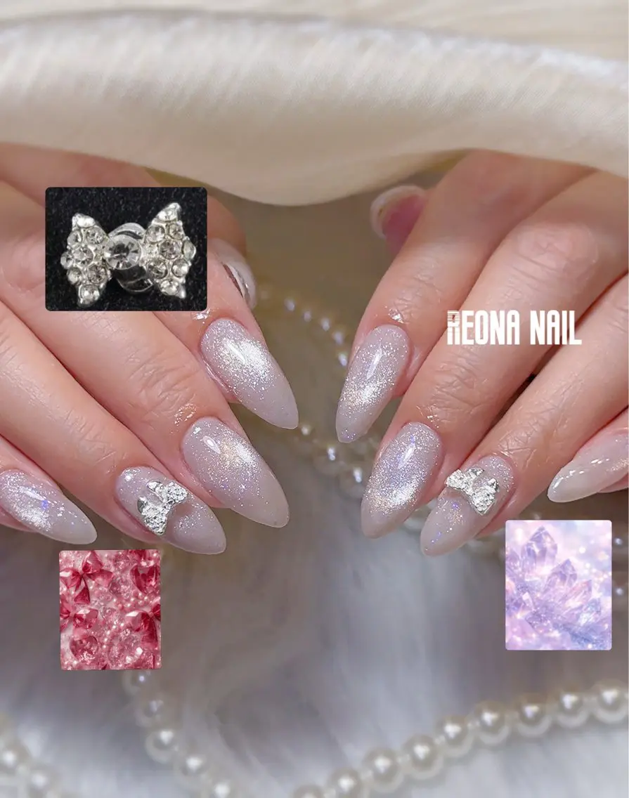 ネイル ジェルネイル ハート マグネットネイル ミラーネイル パラジェル ハンドネイル Reona Nailのネイルデザイン