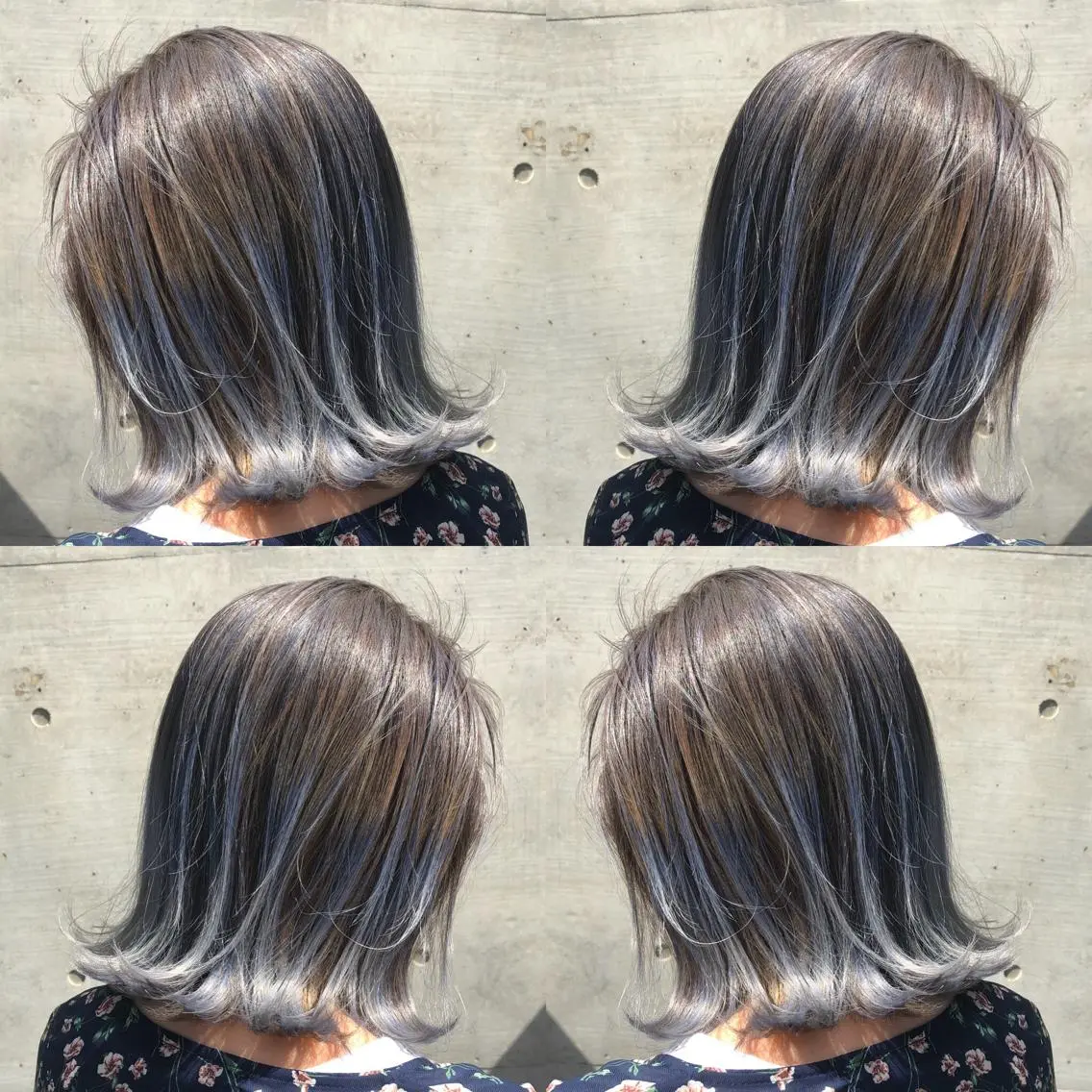 ミディアム カラー ヘアアレンジ アッシュ バレイヤージュ ブルーカラー ブルーアッシュ レイヤーカット ミニモお気に入り数 No.1宍戸雄弥のヘアスタイル