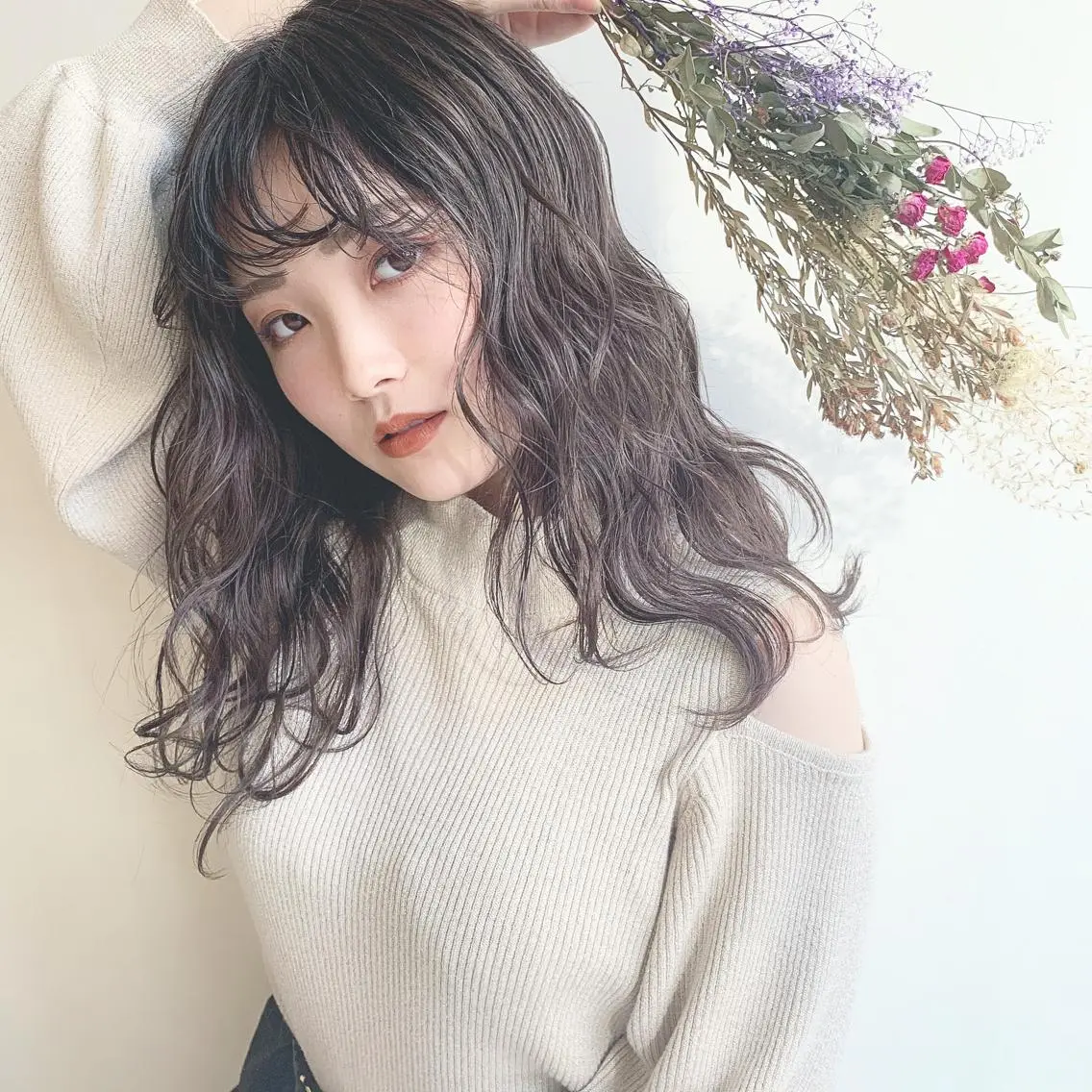 ヘアアレンジ カット ヘアカラー トリートメント moeka レイヤー /艶カラー/韓国のヘアスタイル