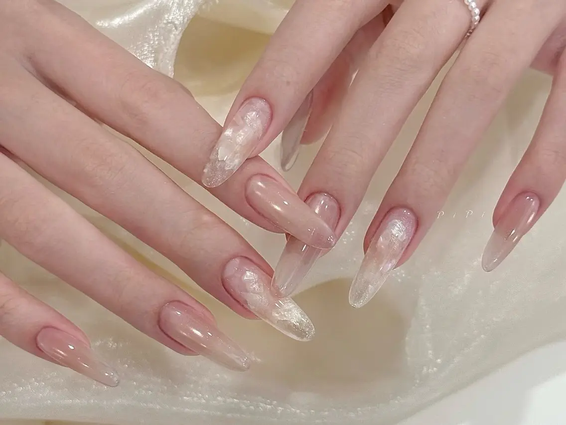 ネイル オーロラネイル チークネイル 長さ出し フレンチネイル ジェルネイル ハンドネイル ハンドケア NEW NAIL 池袋のネイルデザイン