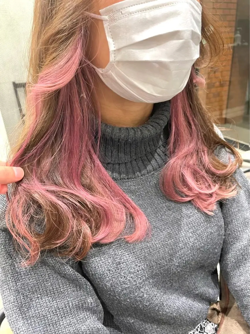 🦄インナーカラー💜（全体カラー➕インナーブリーチ➕カラー）の写真