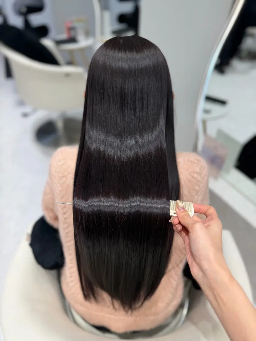 ロング カラー ディープラベンダー ラベンダーカラー 髪質改善 トリートメント カット ヘアカラー トリートメント 𝑹𝒊𝒉𝒐🎀 名駅/大人韓国ヘアのヘアスタイル