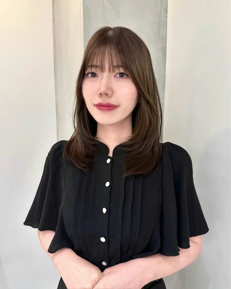 ミディアム カラー レイヤーカット 縮毛矯正特化/ 髪質改善/菊地菜々美のヘアスタイル